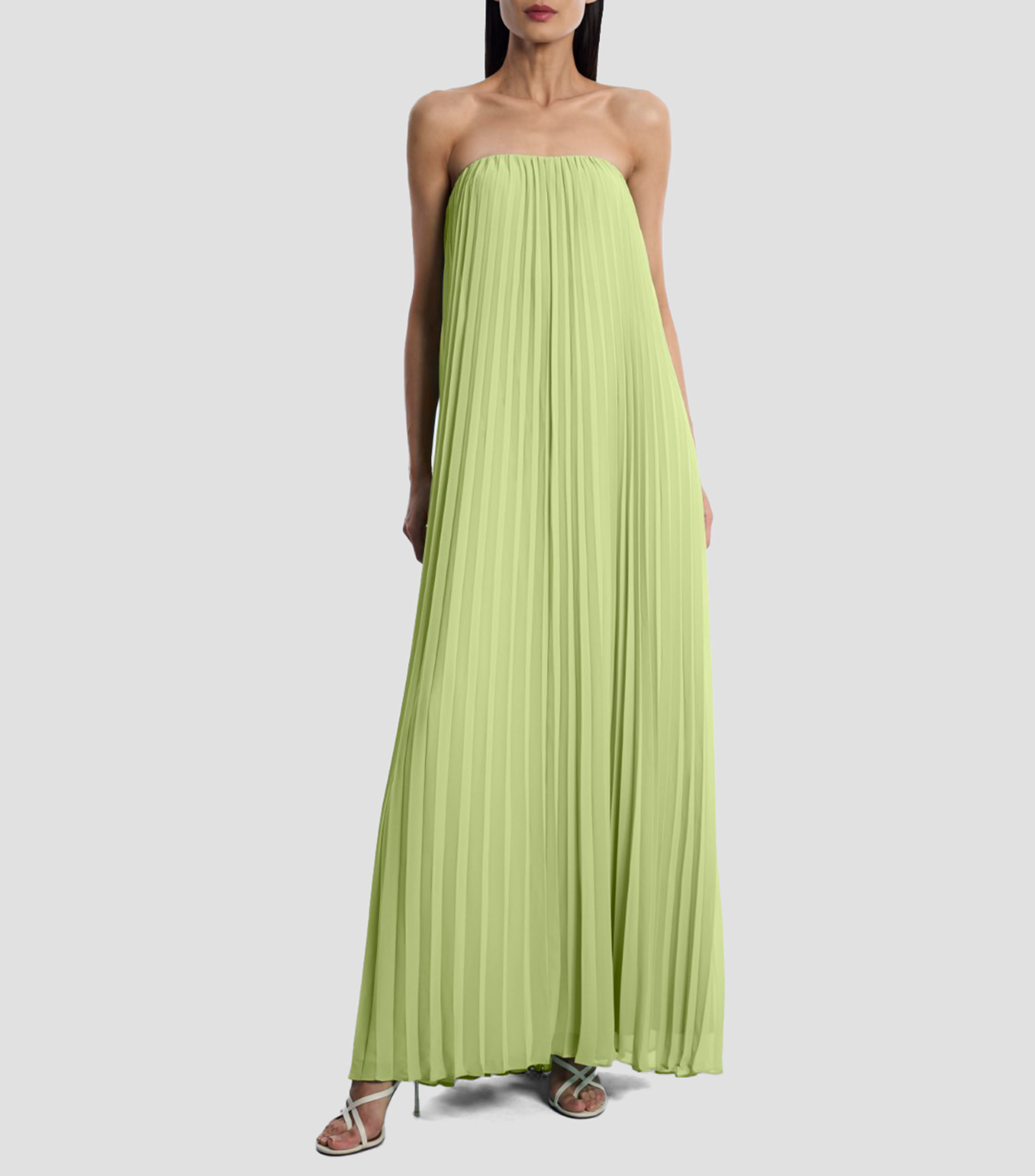 Vestido de fiesta largo plisado Mujer